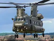 An RAF Boeing Chinook HC4 based at RAF Odiham.