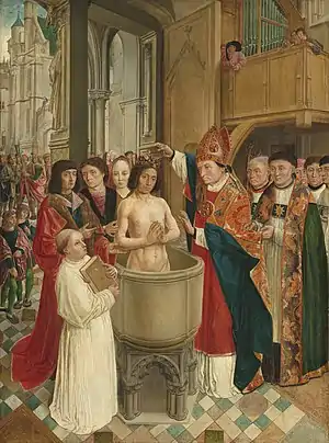 Baptism of Clovis, Washington, set in the Sainte-Chapelle, Paris