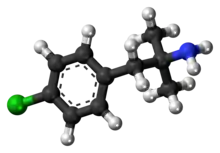 Ball-and-stick model of chlorphentermine