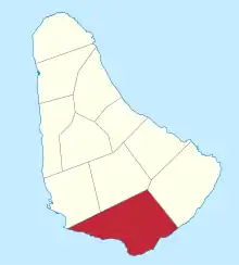 Map of Barbados showing Christ Church