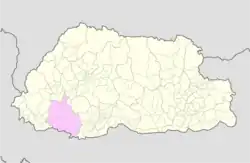 Map of Chukha District in Bhutan