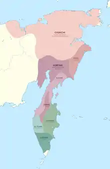 Distribution of Chukotko-Kamchatkan languages