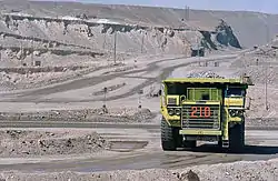 Truck on road of open-pit mine