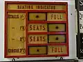 Wooden seating availability indicator