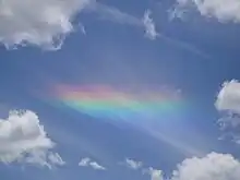 A rainbow section in the sky