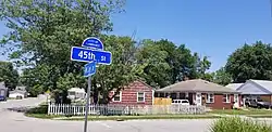 Houses along 45th street in Lawrence