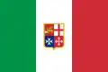 The civil ensign of Italy, a charged vertical triband.