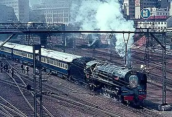 No. 858 leaving Johannesburg on the Blue Train, c. 1969