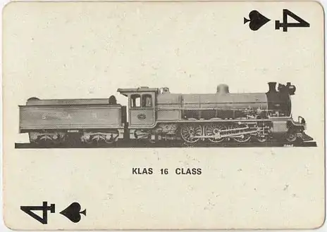 Class 16 no. 790, as built, on a SAR Museum playing card