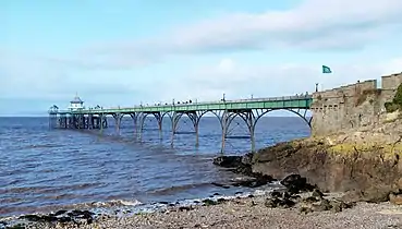 Clevedon Pier, England, 1869, cast iron base structure