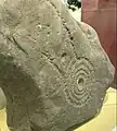 Neolithic cup and ring engraving on rock from Rombalds Moor.