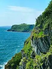 Photograph of sea-side cliffs near Cruggleton