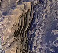 Layers in Danielson Crater, as seen by HiRISE under HiWish program