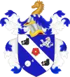 Webster's heraldic achievement. For a full description including blazon, see the image description page.