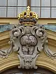 Coat of arms on the Moritzburg Castle in Moritzburg, Saxony