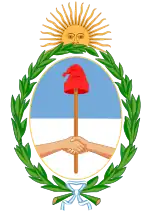 The coat of arms of Argentina includes a Phrygian cap atop a pike being held by two clasping hands, as a symbol of national unity and the willingness to fight for freedom.