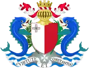 A seascape compartment in the former coat of arms of Malta.