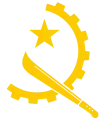 Cogwheel, machete and star logo of Angola