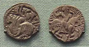 Coins of the Hindu Shahis, which later inspired Abbasid coins in the Middle East.