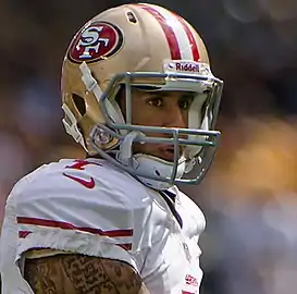 Headshot of Colin Kaepernick in uniform