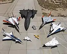 The Dryden Flight Research Center's fleet of aircraft in 1997.