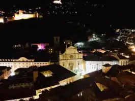 Old town of Bellinzona with Montebello Castle in the background