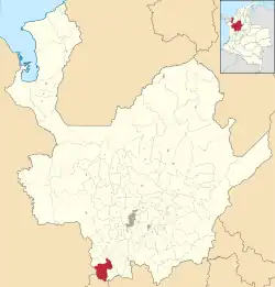 Location of the municipality of Andes in the Antioquia Department of Colombia