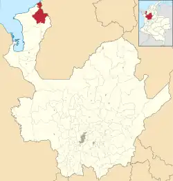 Location of the municipality and town of Arboletes in the Antioquia Department of Colombia