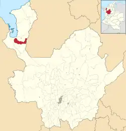 Location of the municipality and town of Carepa in the Antioquia Department of Colombia