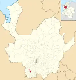 Location of the municipality and town of Pueblorrico in the Antioquia Department of Colombia