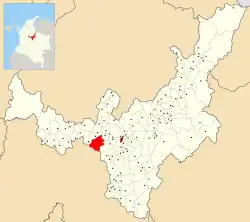 Location of the municipality and town of Ráquira in the Boyacá Department of Colombia