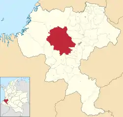 Location of the municipality and town of El Tambo, Cauca in the Cauca Department of Colombia.