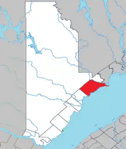 Location within La Haute-Côte-Nord RCM.