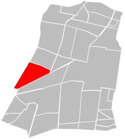 Location of Colonia Cuauhtémoc (in red) within Cuauhtémoc borough