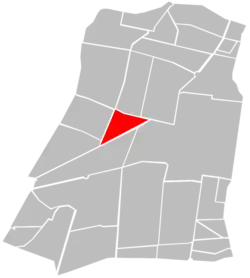 Location of Colonia Tabacalera (in red) within Cuauhtémoc borough