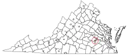 State map highlighting Colonial Heights