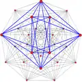 3{3}3{3}3,  or , has 27 vertices, 72 3-edges, and 27 faces, with one face highlighted blue.