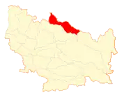 Map of the Ñiquén commune in the Ñuble Region