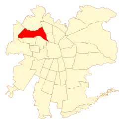 Map of Renca commune within Greater Santiago