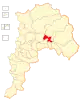 Location of the San Felipe commune in the Valparaíso Region