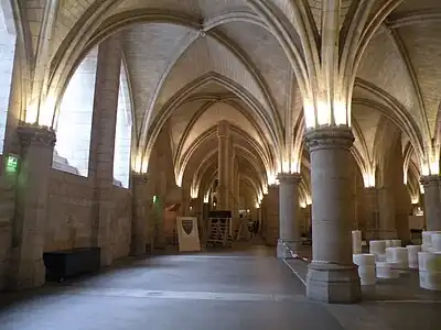 The Salle des gens d'armes, below the now vanished medieval Grand'Salle