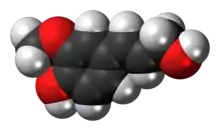 Space-filling model of the coniferyl alcohol molecule