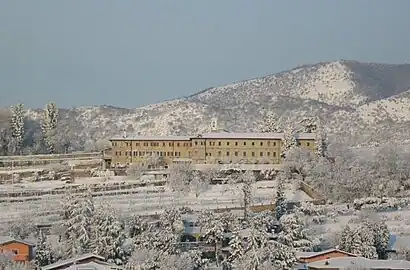 The medieval Franciscan monastery in winter