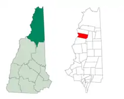 Location in Coös County, New Hampshire