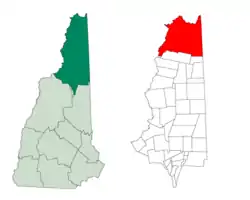 Location in Coös County, New Hampshire