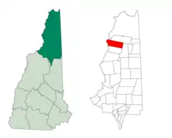 Location in Coös County, New Hampshire