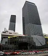 Street front view from across the Strip, during construction in March 2010