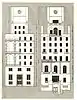 The architect T.H. Ellett's design for the Cosmopolitan Club street facade (left) and garden facade (right).