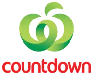 "Countdown" in a bold typeface below a green stylised W resembling a piece of fresh produce