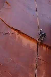 Traditional climbing on a crack in Indian Creek